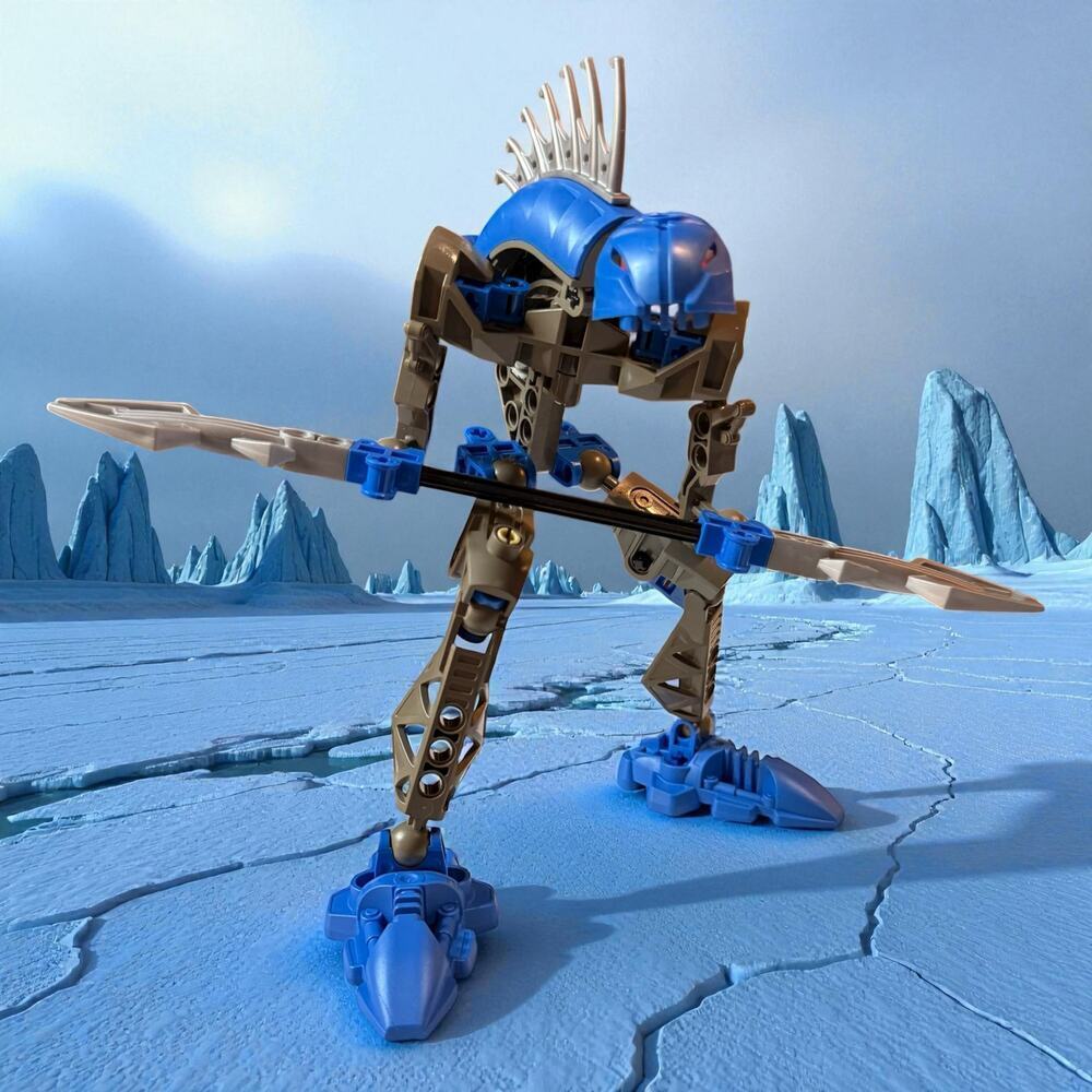 Vintage LEGO BIONICLE Rahkshi Guurahk Blue Orange 8590 Canister DAMAGE No Book